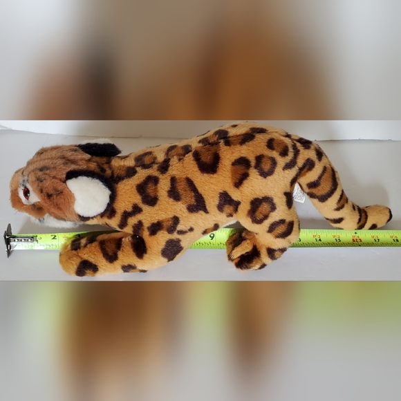 K&M Vintage 1997 Jaguar Realistic Plush Stuffed Animal Orange Eyes - EUC - Picture 9 of 9